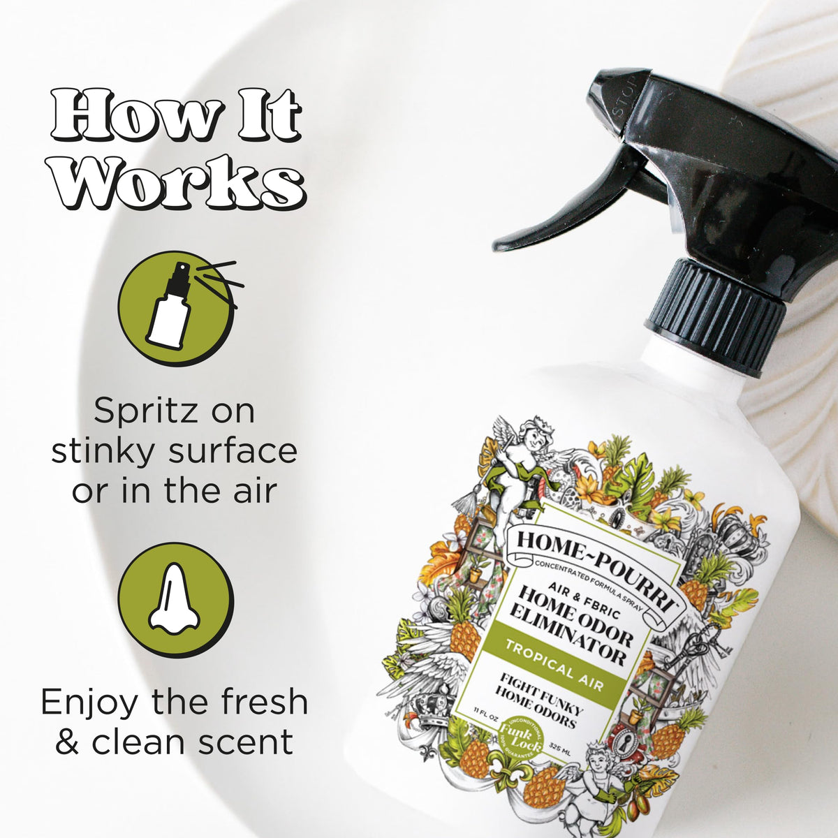 Home-Pourri Air + Fabric Odor Freshener Spray, Tropical Air, 11 Fl Oz