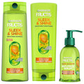 Garnier Fructis Sleek & Shine Shampoo and Conditioner Set with Anti-Frizz Serum for Frizzy Hair, Up to 72H of Frizz Control, Smooths Flyaways & Boosts Shine, 3 Items 29.6 Fl Oz (Packaging May Vary)
