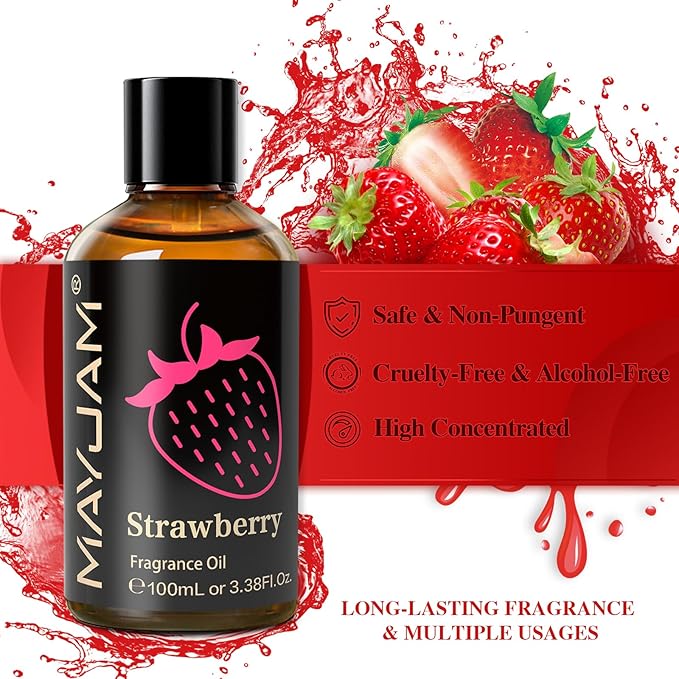 MAYJAM Strawberry Fragrance Oil for Diffusers, 3.38FL.OZ