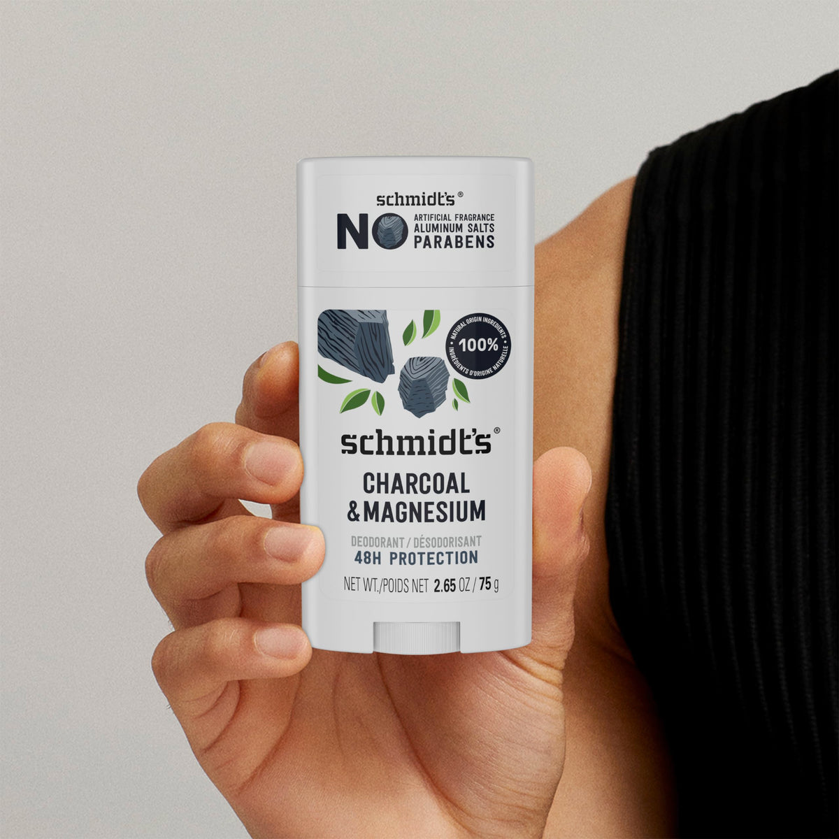 Schmidt's Aluminum-Free Vegan Deodorant Charcoal & Magnesium 2.65 oz 4 ct