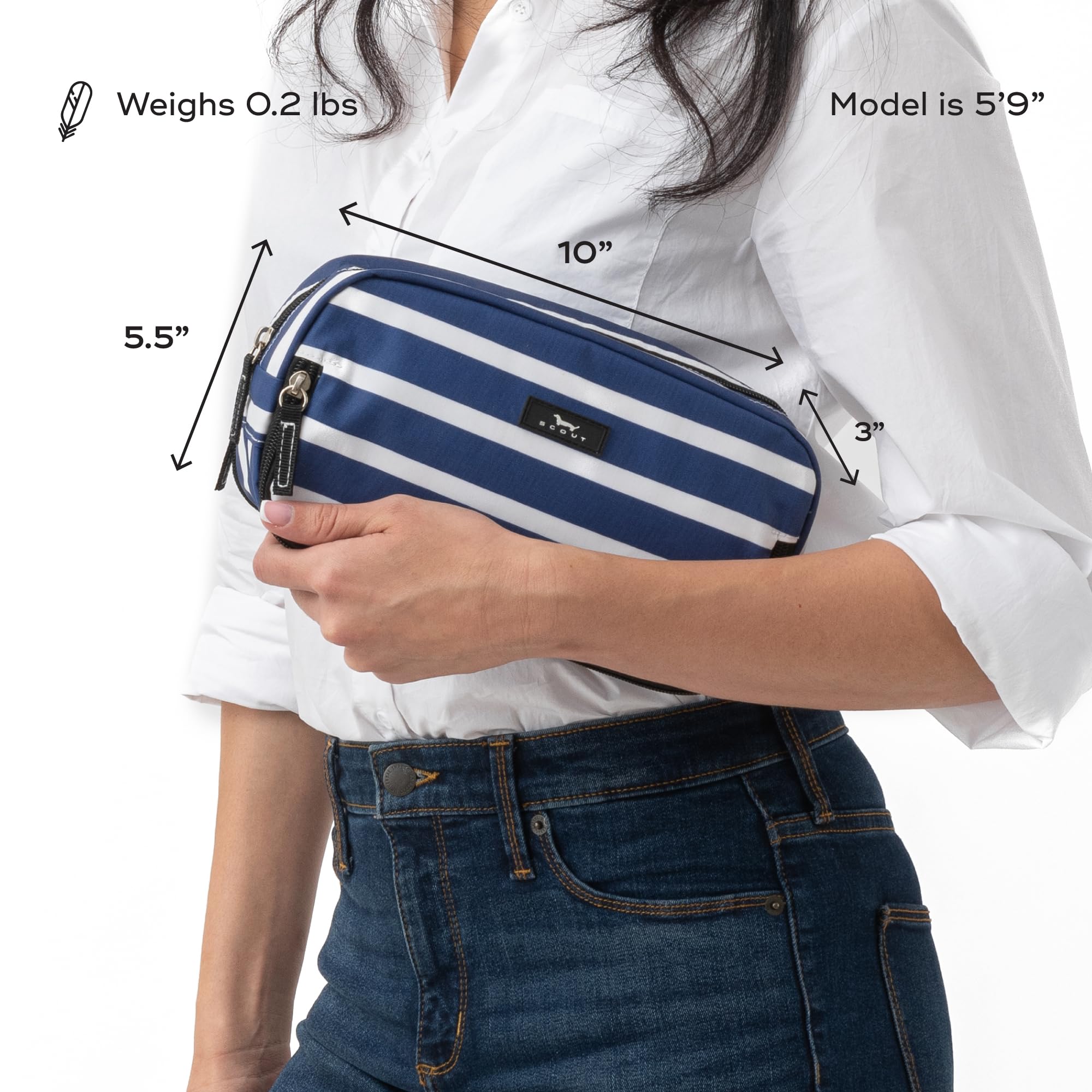 SCOUT 3-Way Cosmetic Bag - 3 Zipper Compartments - Nantucket Navy
