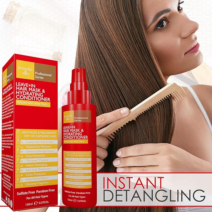 Arvazallia Leave-in Hair Mask & Conditioner Spray for Dry or Damaged Hair