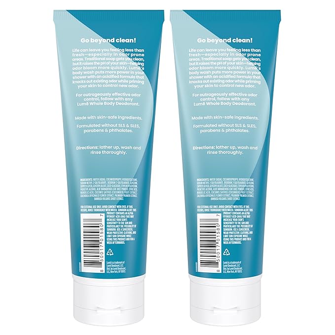 Lume Acidified Body Wash - 8.5 oz, 2 pk (Unscented)