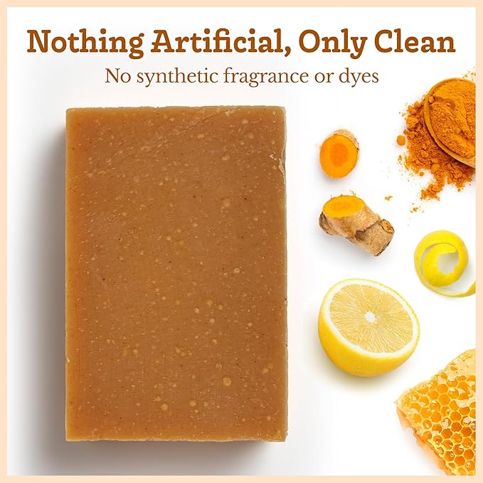 Southern Natural Turmeric Soap Bar, 3 Pack, For Face & Body, With Goat Milk