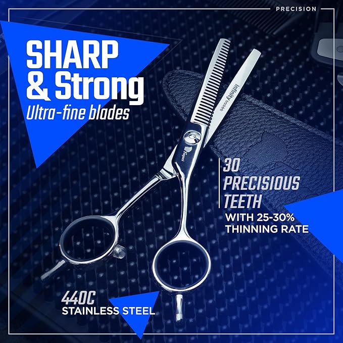 Fagaci Hair Thinning Scissors 5.5", 440C Steel Barber Thinning Shears