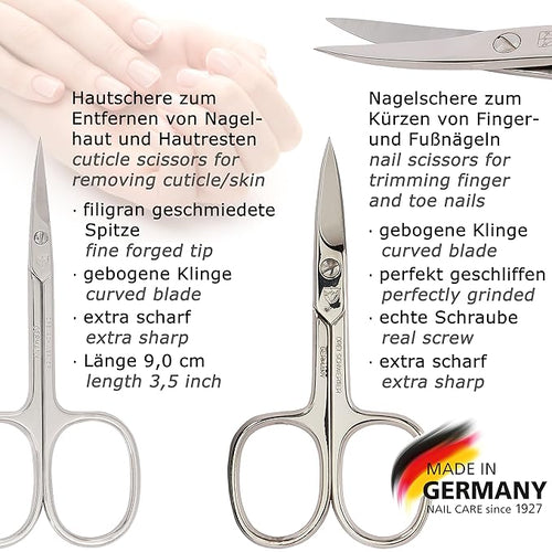 3 Swords Germany - brand quality 7 piece manicure pedicure kit set - nail care tools by 3 Swords - black genuine leather