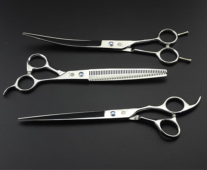 Purple Dragon 8 inch 3 in 1 Professional Pet Grooming Thinning(Silver)