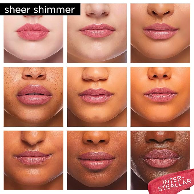 Pure Illumination Light-Up Lip Gloss with LED-Lit Applicator Brush + Side Mirror, Jojoba Oil, & Vitamin E - Interstellar Sheer Tint