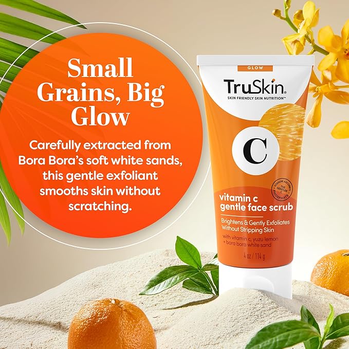 TruSkin Vitamin C Brightening Face Scrub with Yuzu Lemon, 4 fl oz