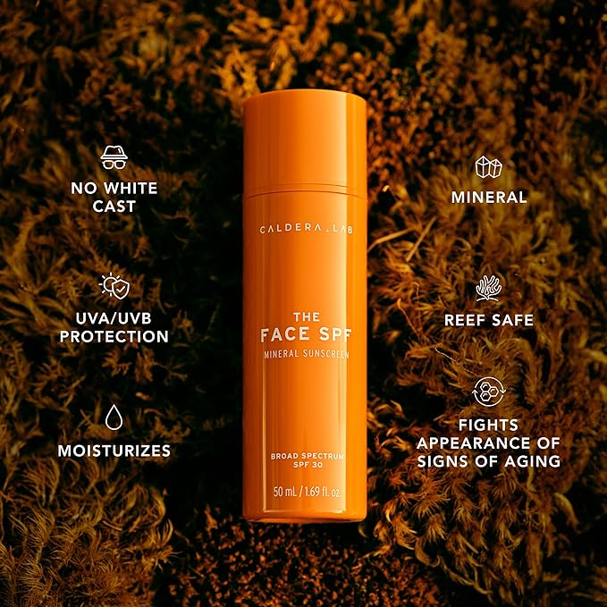 Caldera + Lab The Face SPF 30 | Broad Spectrum Mineral Sunscreen, 1.7 Fl Oz