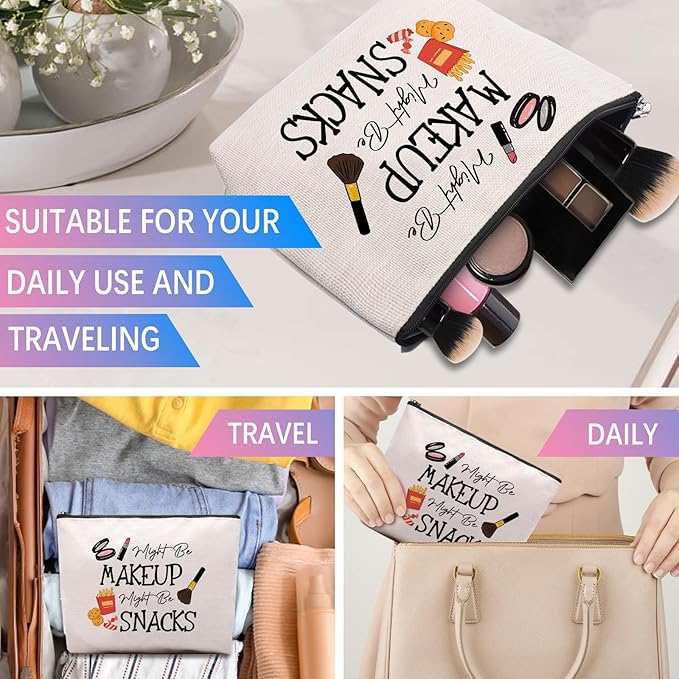 CEASQVAA Snack Bags, Emergency Food Bag Packing Cubes for Women Trip Gifts Favors Travel Bag Essentials, Emergency Snacks Bag Makeup Cosmetic Bag Pouch