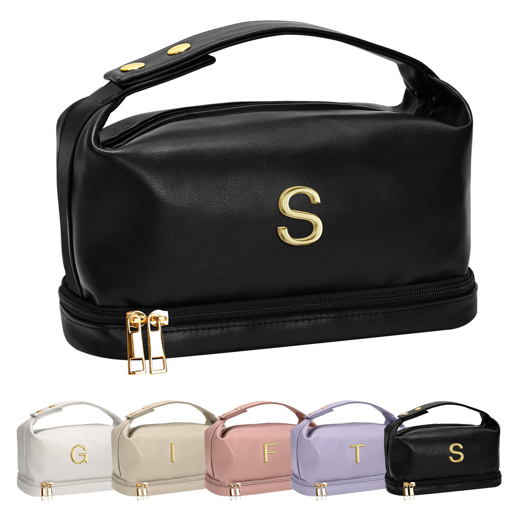 Vogewood Initial Cosmetic Bags Personalized Bags with Handle, Waterproof