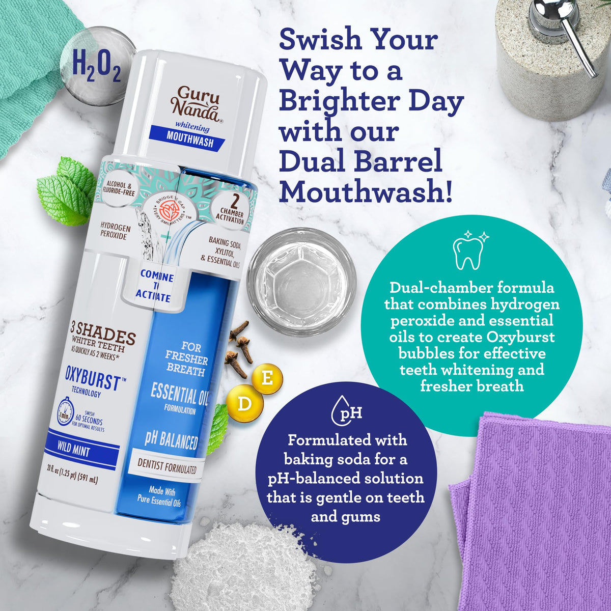 GuruNanda Whitening Wonder Mouthwash & Strips Duo, 1 ct