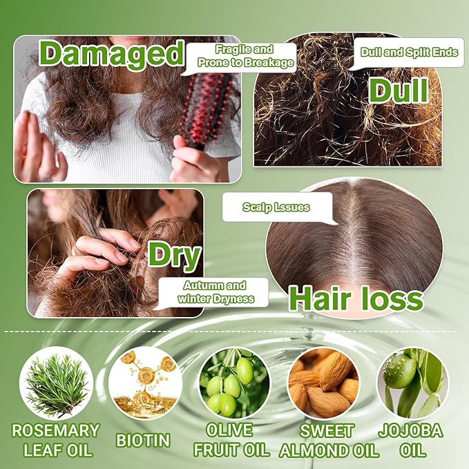 FrexNutri Rosemary Oil for Hair Growth (2 x 60ML), Organic Pure Rosemary Essential Oil for Hair & Scalp, Leak-Proof Bottle with Precision Press Dispenser, Multi-Purpose for Hair, Skin & Aromatherapy