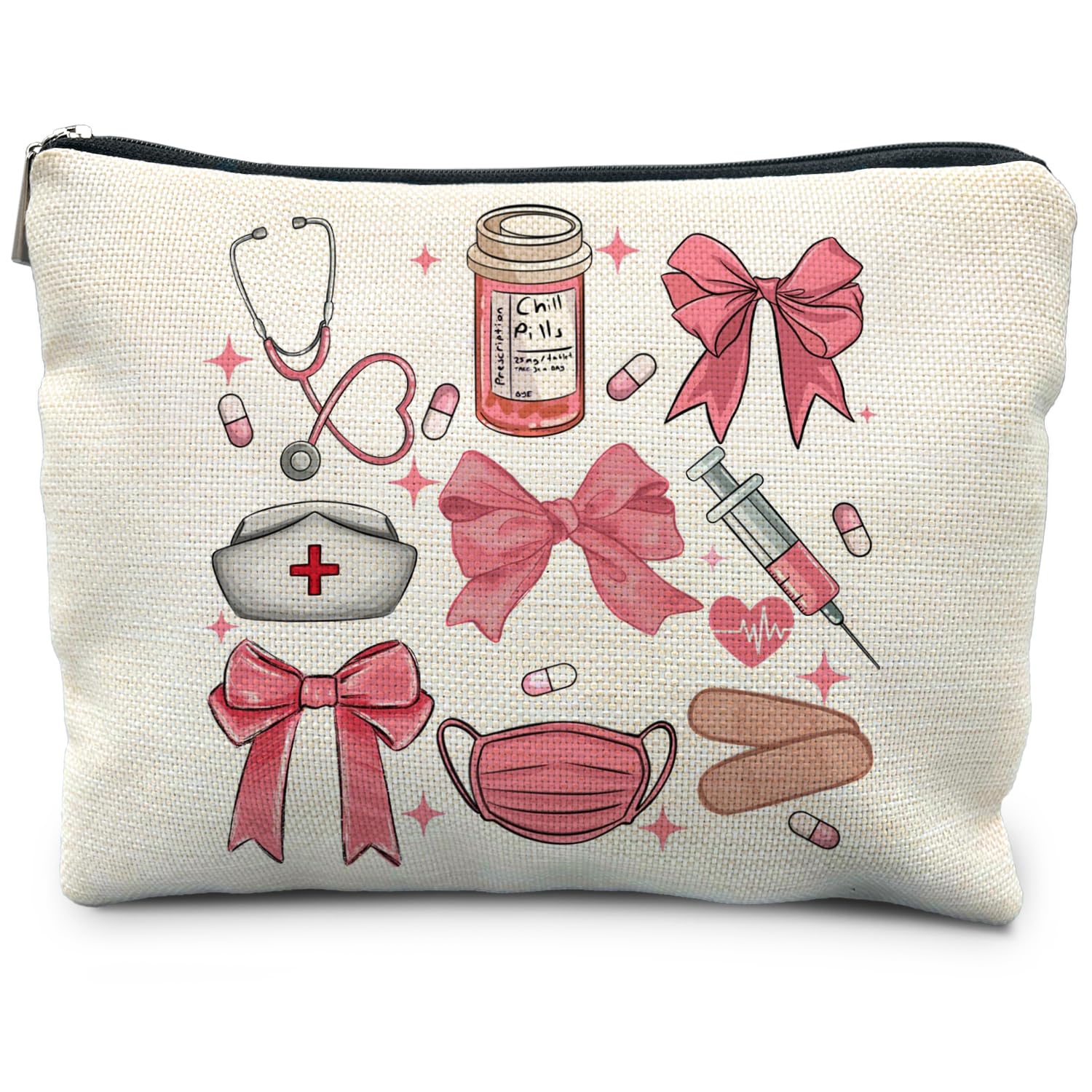 RYYCDOI Nursing Student Gifts, Pink Nursing Accessories Makeup Bag, School Nurse Gifts, Nurse Graduation Gift, Future Nurse Gifts, Medical Student Gifts, Cute Gifts for Nursing Students Cosmetic Bags