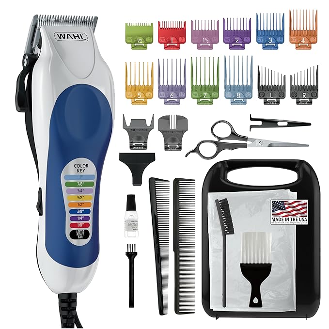 Wahl Clipper USA Color Pro Corded Haircutting Kit with Color Guide Combs