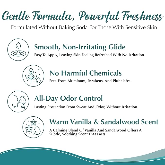 Tallow Deodorant - Magnesium Hydroxide Formula - Vanilla Sandalwood - 3oz