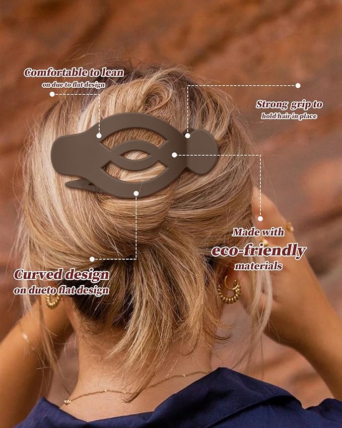 AWAYTR 6 Pack Large Flat Hair Clips for Women, 5 Inch Non-Slip Claw Clips