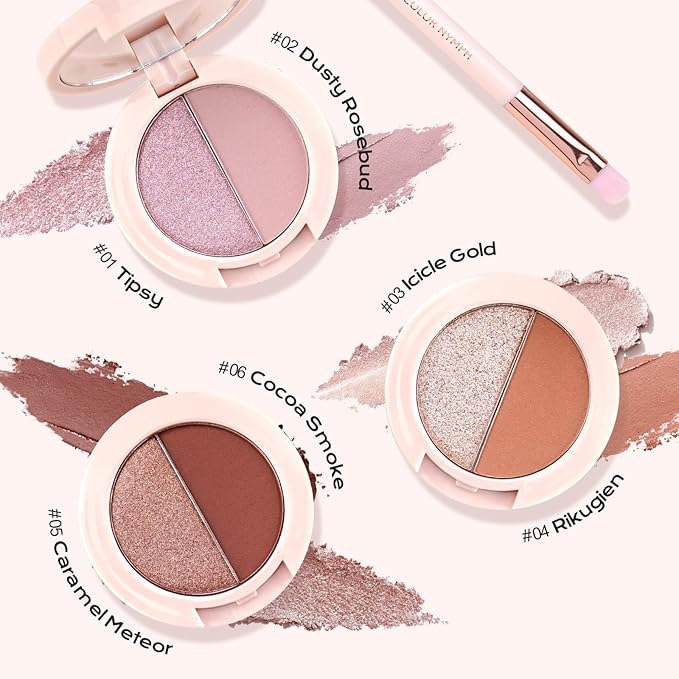 Color Nymph Mini Eyeshadow Palette, 6 Color Neutral Shadows