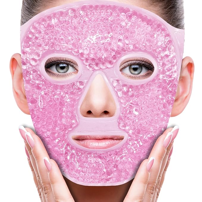 ZNÖCUETÖD Face Ice Mask Facial Ice Packs Gel Hot Cold Compress for Women