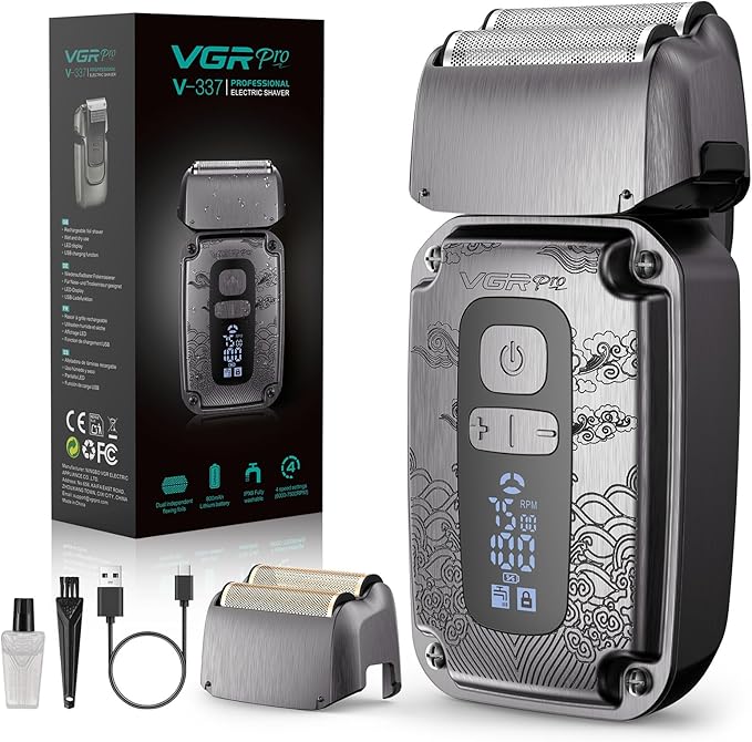VGRPRO Foil Shaver for Men, Waterproof Cordless Electric Razor