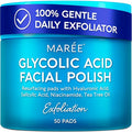 MAREE Glycolic Acid Pads - Toner Pads for Face Cleansing - Exfoliating Pad with Tea Tree Oil, Salicylic Acid & Vitamins E, B3, B5 - Facial Polishes & Peels, Skin Pore Resurfacing & Radiance - 50 Count