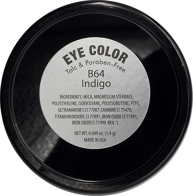 Pure Ziva Indigo Denim Navy Blue Purple Violet Opaque Pressed Powder Single Vegan Eyeshadow; Talc, Paraben & Cruelty Free