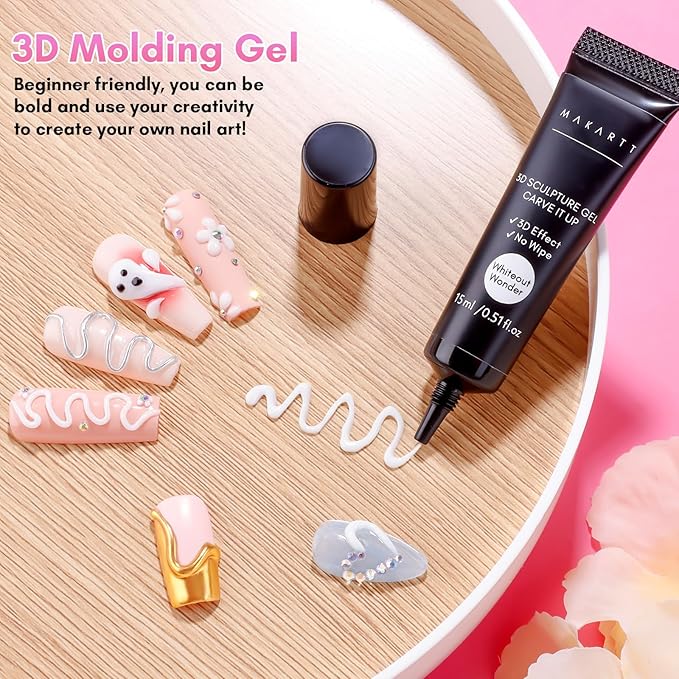 Makartt 3D Nail Gel, 15g Sculpting Gel Glue for Molding and Drawing