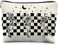 RYYCDOI Funny Gothic Skeleton Makeup Bag - Halloween & Witchy Pouch for Women - Dark Academia & Horror Design (White)