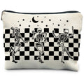 RYYCDOI Funny Gothic Skeleton Makeup Bag - Halloween & Witchy Pouch for Women - Dark Academia & Horror Design (White)