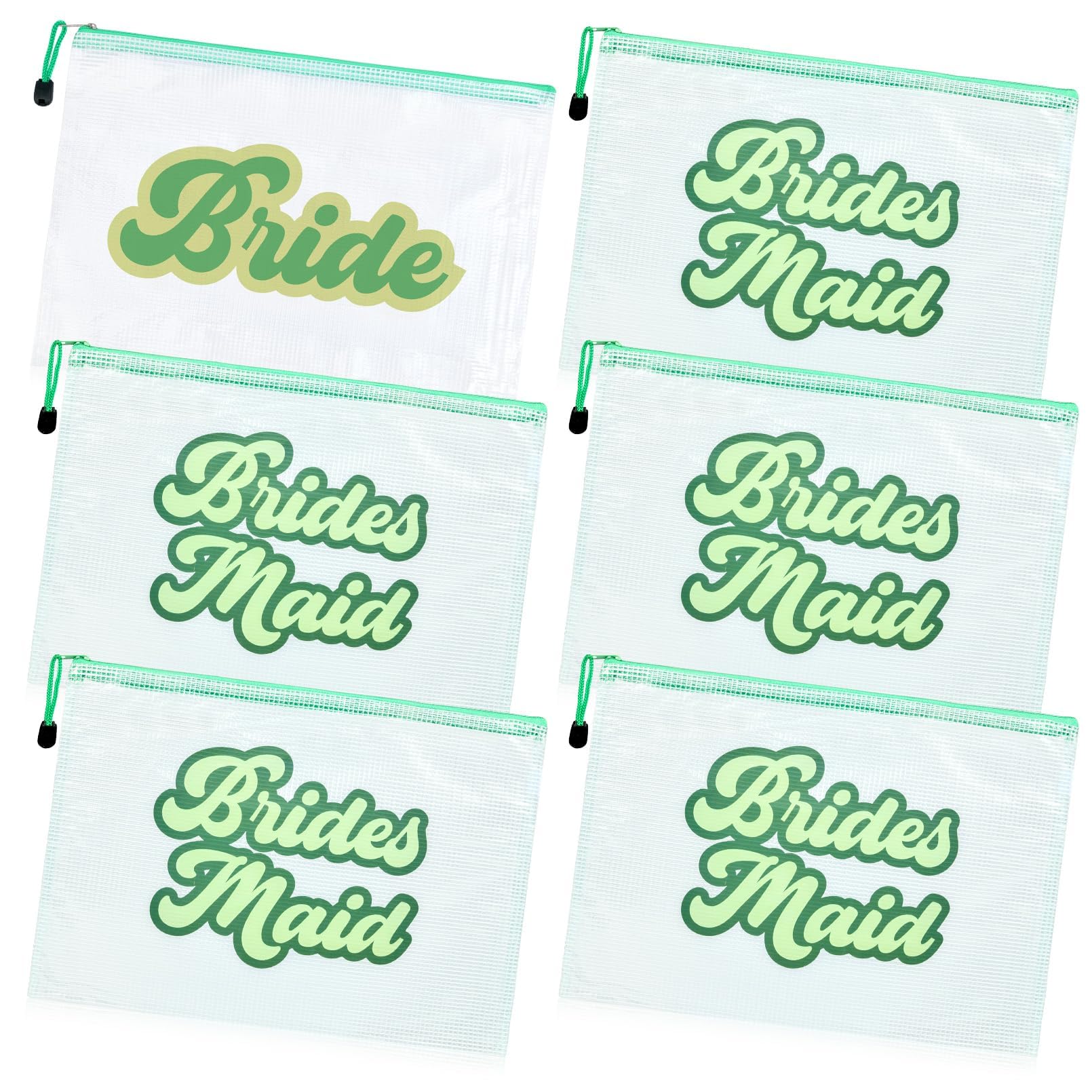 SOIDRAM 6PCS Bridesmaid Makeup Bag Clear Zippered Bag Bridesmaid Proposal Gifts Cosmetic Pouch for Wedding Party Favors Bachelorette Party Decorations Toiletry Organizer Bag Cosmetic Case Gift