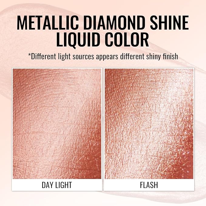 Oulac Bronzy Pink Lipstick for Women, Metallic Shine Liqiud Lip Gloss, Long Lasting Waterproof Lipstick, Oil-Based Formula, Transferpfoof, Vegan & Cruelty-Free Makeup MD06