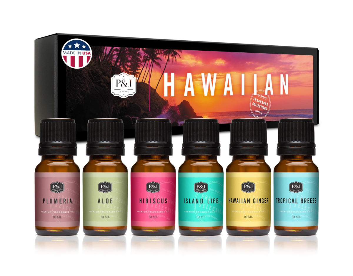 P&J Fragrance Oil Favorites Set | Fresh Cotton, Amber, Leather, Strawberry Shortcake, Lilac, Vanilla for Candle Making, Soap Making Supplies, Diffuser Oils Scents