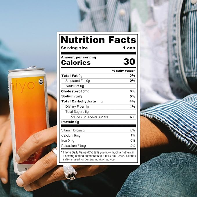 Hiyo Organic Social Tonic – Passion Fruit Tangerine, 12 Pack - Non-Alcoholic Functional Seltzer, Flavored Sparkling Water Crafted with Organic Adaptogens, Nootropics & Botanicals
