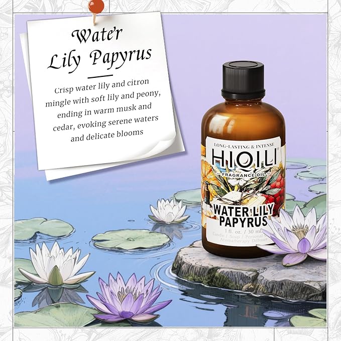 HIQILI Water Lily Papyrus Fragrance Oil for Soap, Candle & Perfume