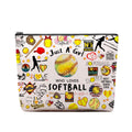 Softball Gifts: Cosmetic Bag & Travel Pouch for Women, Birthday Gifts for Softball Fans & Players, Coach Accessories