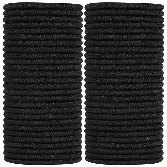 ADRIONE Black Hair Ties for Women, Girls, Kids & Men 280 Bulk Pack, 4MM Ponytail Holders Hair Elastic Bands for Thick, Medium, Thin, Fine, Short Hair Rubber Bands Non Slip & No Damage Hair Accessories