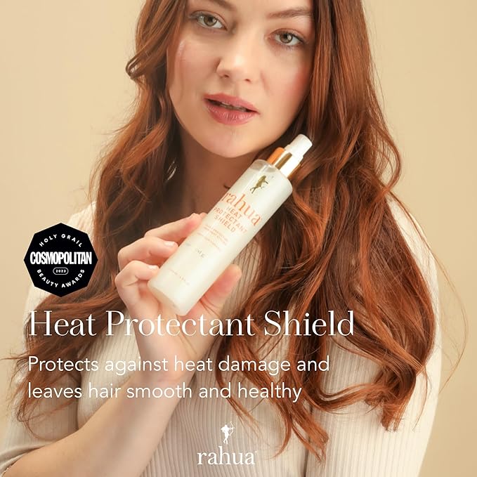 Rahua Heat Protectant Shield – Silicone-Free Styling Primer & Thermal Spray – With Amazonian Rahua Oil, Shea Butter & Hibiscus – Natural Gloss & Shine for All Hair Types – 6.5 fl oz