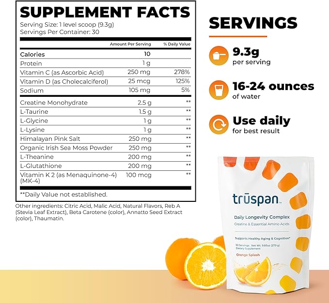 TruSpan Creatine Monohydrate Powder for Men & Women, Micronized Sugar Free