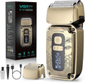 VGRPRO Foil Shaver for Men, Electric Razor for Men Face Beard, Waterproof Cordless Electric Razor for Travel, 4-Speed Setting, USB-C Rechargeable, LED Battery Display, Barber or Home Use (Black)