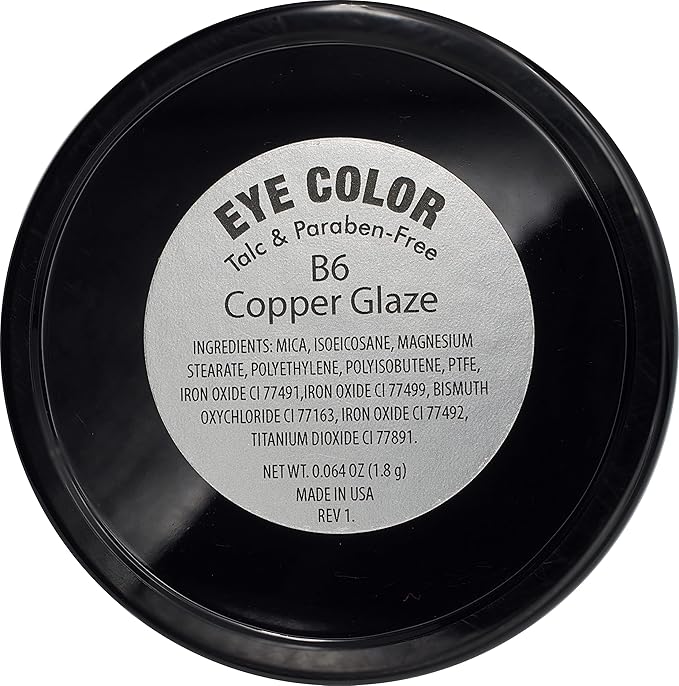 Pure Ziva Copper Glaze Light Bronze Dark Pink Shimmering Pressed Powder Single Vegan Eyeshadow; Talc, Paraben & Cruelty Free