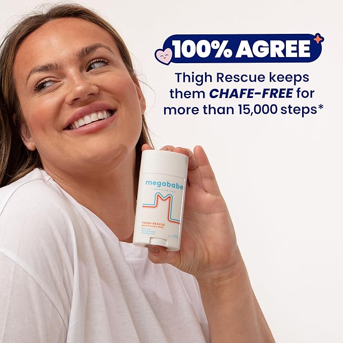 Megababe Unscented Thigh Rescue Stick, Stops Chafe & Irritation, 2.12 oz