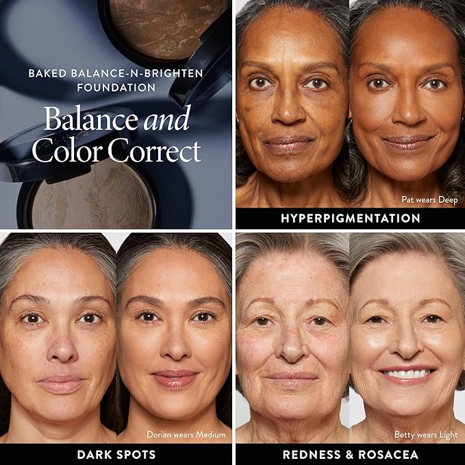 LAURA GELLER NEW YORK Award-Winning Baked Balance-n-Brighten Color Correcting Powder Foundation – Handmade in Italy – Buildable Coverage, Matte Finish – For Mature & Sensitive Skin – 09 Toffee