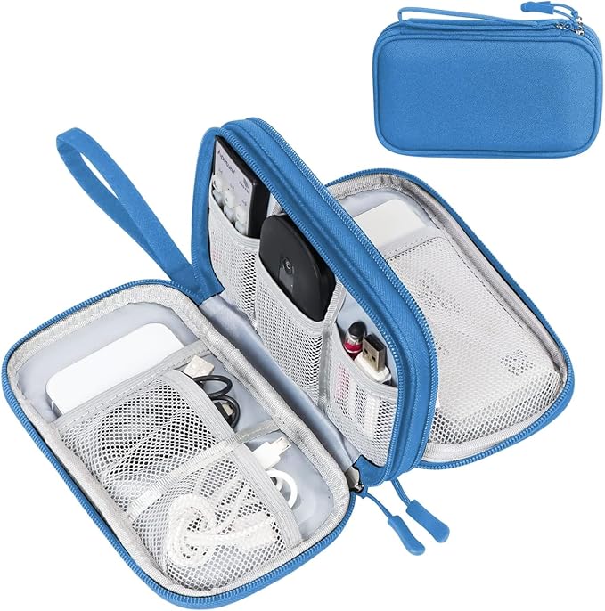 FYY Electronic Organizer, Travel Tech Pouch Bag, Cable Organizer Cyan