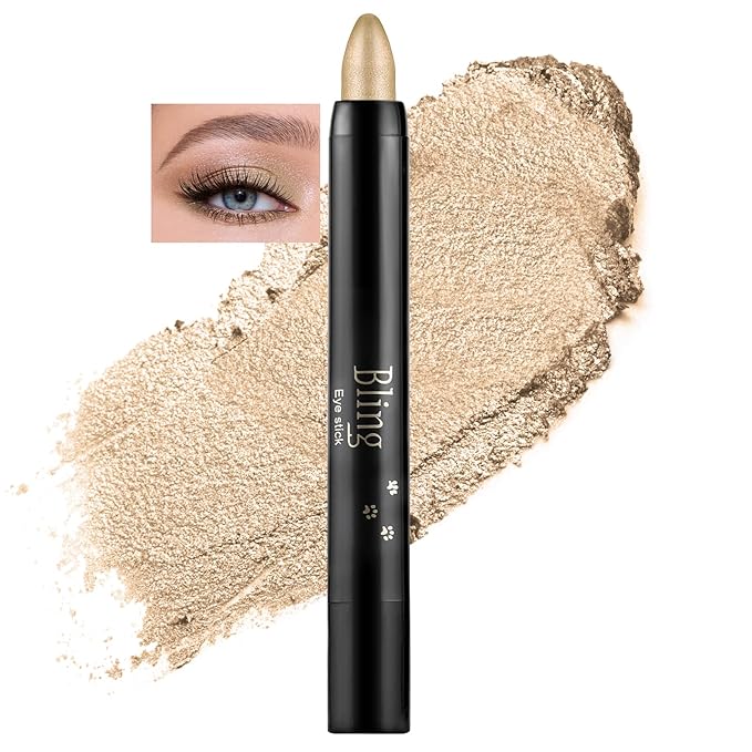 Boobeen Eyeshadow Pencil Crayon Waterproof Stick Shimmer Cream Eyeshadow Pen Create Glitter Eye Makeup, Easy to Use (04#)