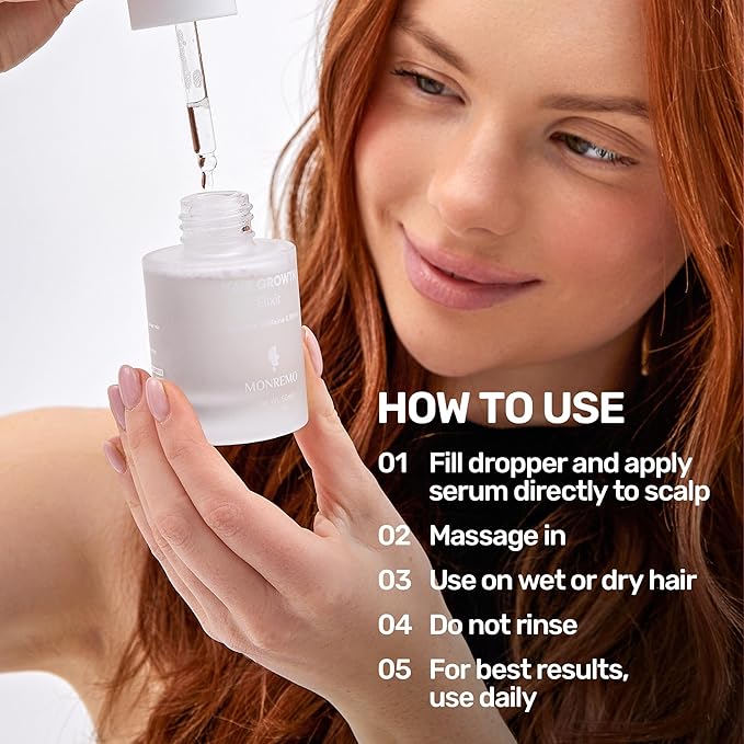 MONREMO Caffeine Hair Growth Serum with Biotin & Turmeric for Women & Men