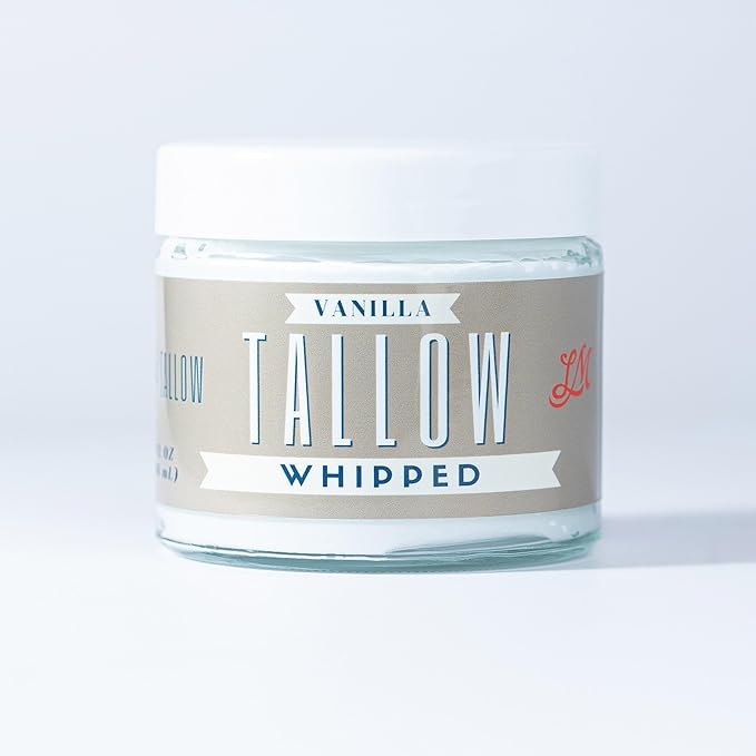 Lady May Tallow Whipped Tallow 9oz - All Natural Face Cream + Whole Body Moisturizer for Dry Skin - Made With Scented Oil Blend - No Preservatives, Parabens or Seed Oils - USA Made (Vanilla)