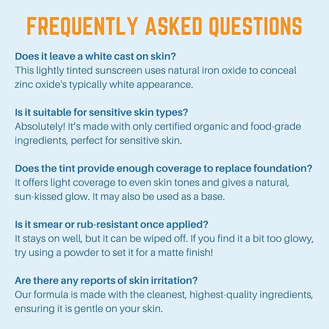 Tinted Mineral Sunscreen for Face SPF 31, Zinc Oxide Sensitive Skin - Light