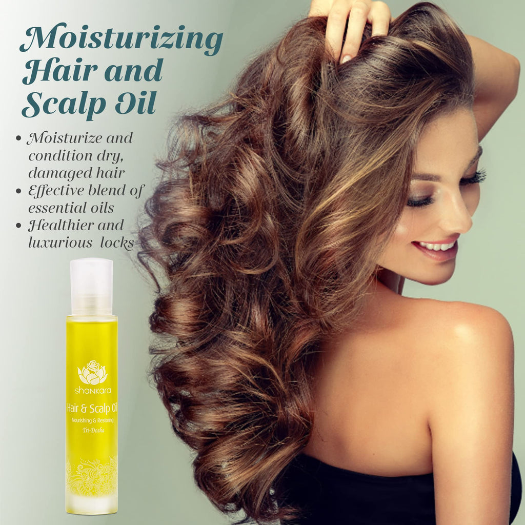 Shankara Hair and Scalp Oil for Women and Men with Avocado, Alma, Lavender, and Vitamin-E – Perfect Organic Hair oil for Hair Growth, Conditioning Damaged Hair, and Treating Scalp (100ml)