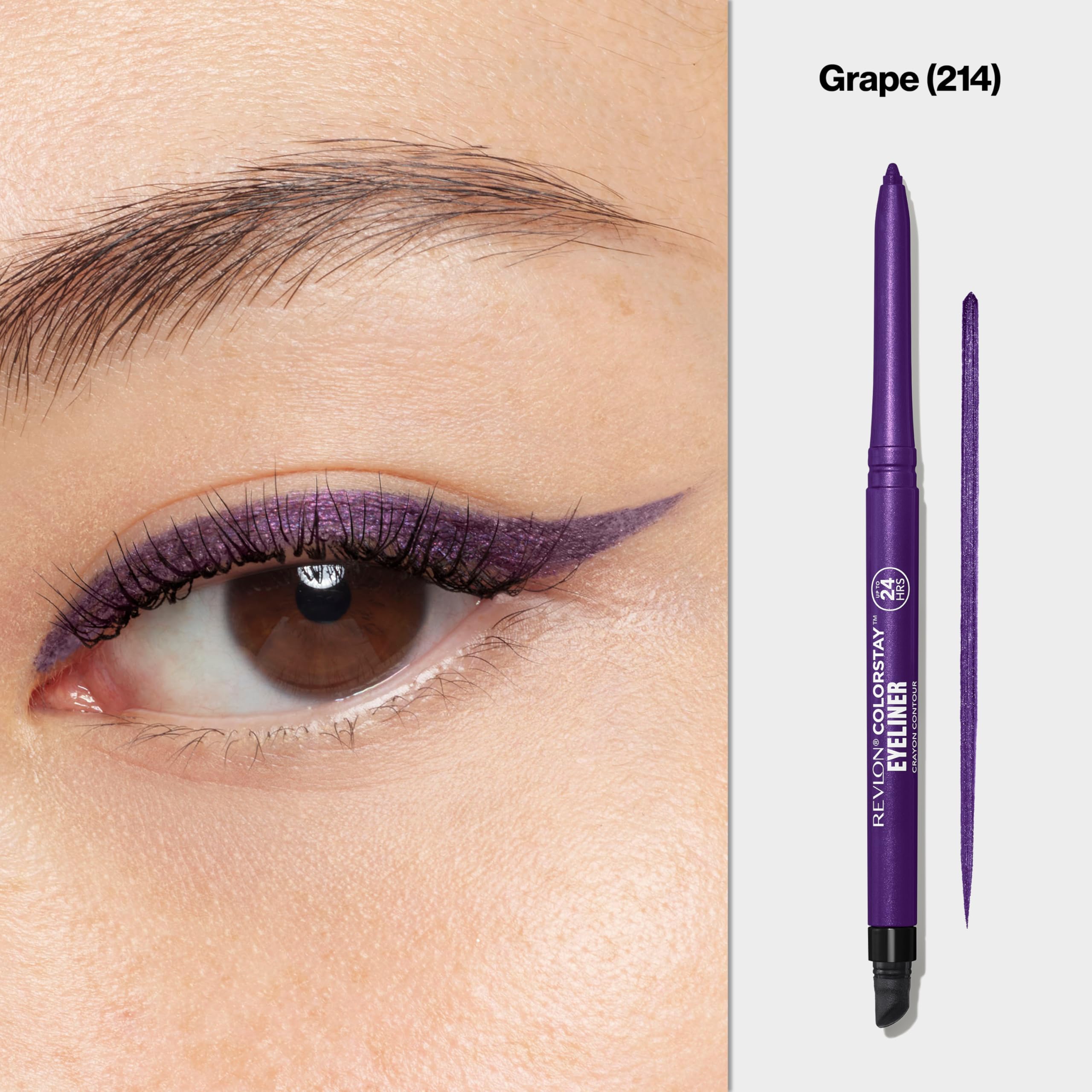 REVLON ColorStay Pencil Waterproof Eyeliner, 214 Grape, 0.01 oz